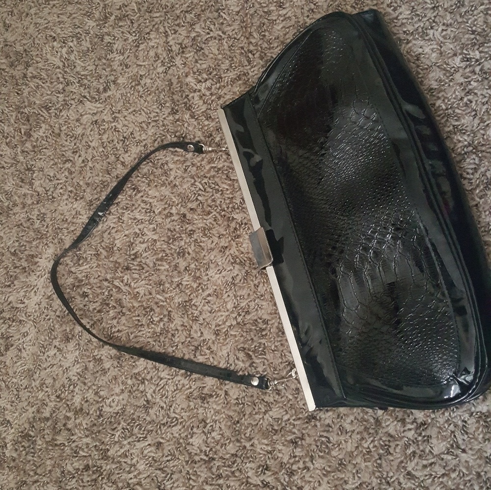 Black snake print purse